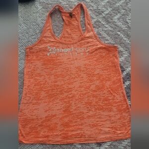 Vintage Orangetheory Burnout Racerback Tank Top - Bold Orange
